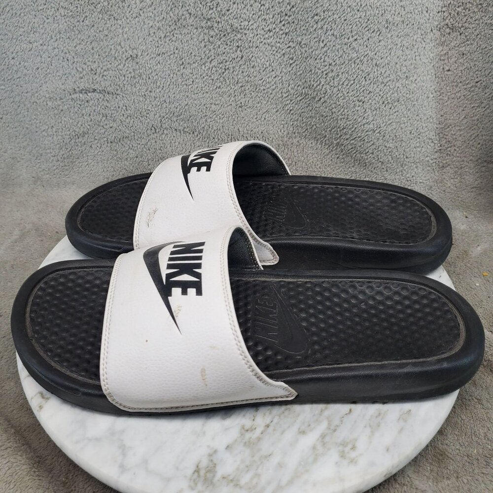 Nike Shoes Mens Size 9 Benassi JDI White Slip On Slide Sandals